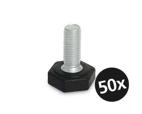 Maschinenfuß / Stellfuß MINI, Ø 25 mm, M10 x 35 mm Stahl, VPE 50 St